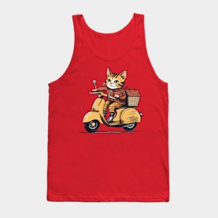 Cat Riding a Motor Scooter Tank Top